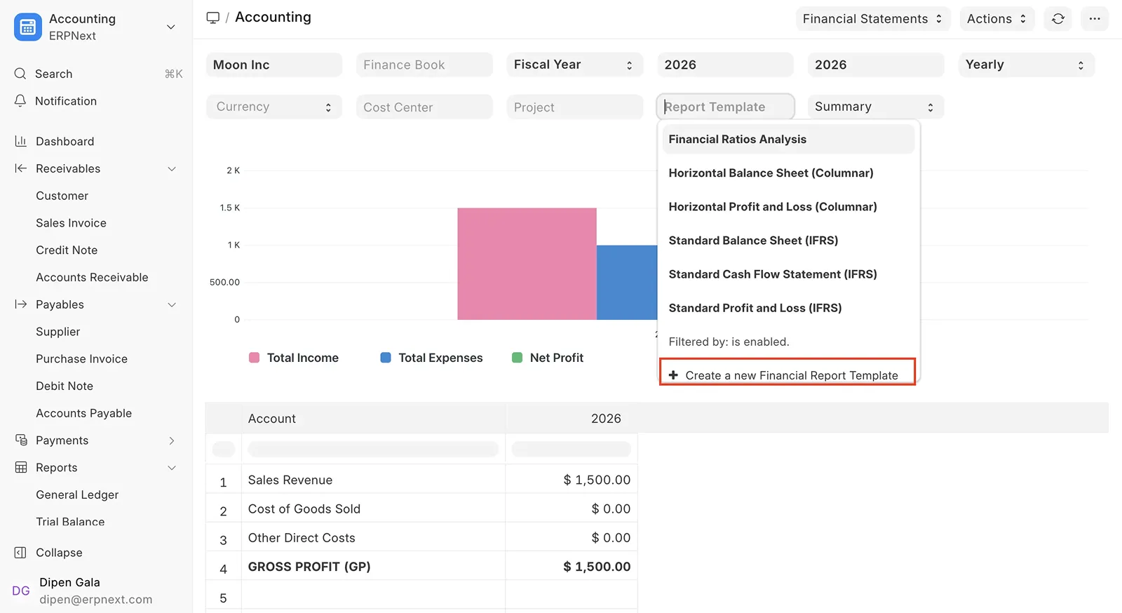 Custom Financial Report