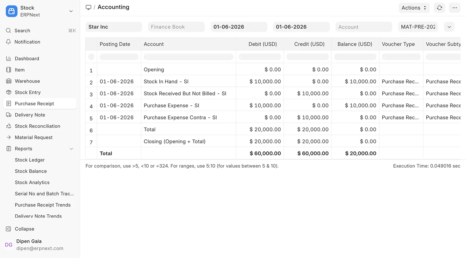 Purchase Expense Booking