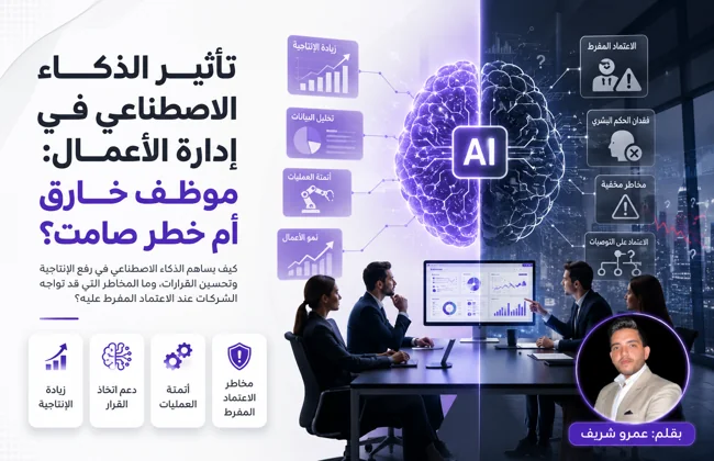 تأثير الذكاء الاصطناعي في إدارة الأعمال: موظف خارق أم خطر صامت؟