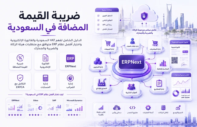 ERPNext و ضريبة القيمة المضافة في السعودية: الدليل الشامل للشركات السعودية