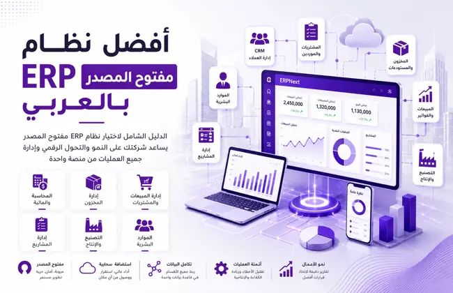 أفضل نظام ERP مفتوح المصدر بالعربي: الدليل الشامل لاختيار النظام المناسب لشركتك